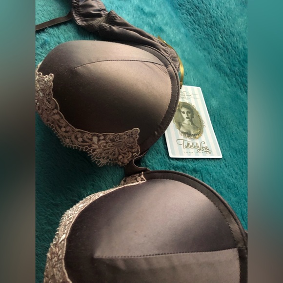 Caramel satin 36-C plunge bra , Tallulah Love Lingerie, UK London. Barely worn - Picture 3 of 11